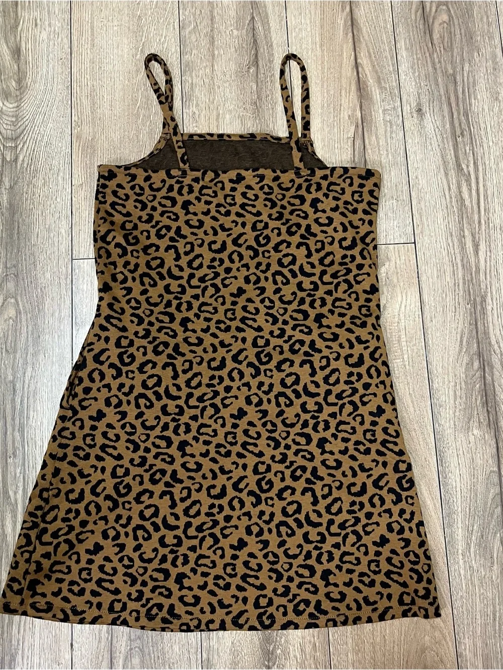 Old Navy Brown & Black Leopard Print Spaghetti Strap Dress
